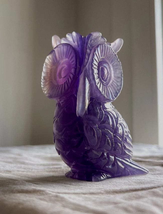 gufo in Fluorite Viola